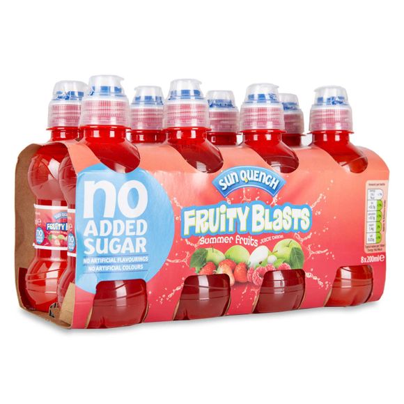 Fruity Blasts Summer Fruits Juice Drink 8x200ml Sun Quench